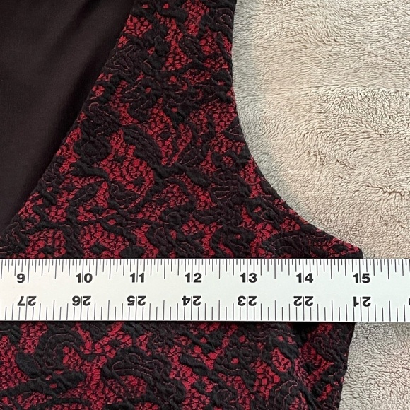 NWT MICHAEL KORS Lace Jacquard Dress Bodycon Size 2 Black Red Sexy Contemporary - Picture 12 of 15